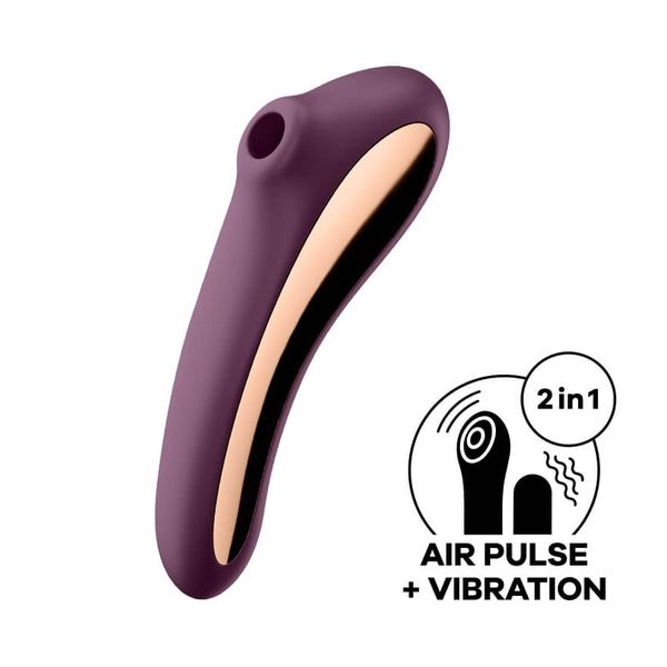 Satisfyer Dual Kiss - Vložiteľný vzduchový pulzný vibrátor (fialový)